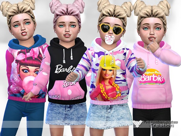  The Sims Resource: Barbie Hoodie Collection by Pinkzombiecupcake