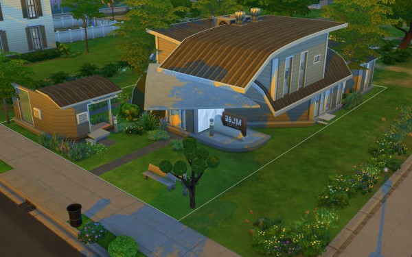  Mod The Sims: Curved by the Future   Single Home by seaphone