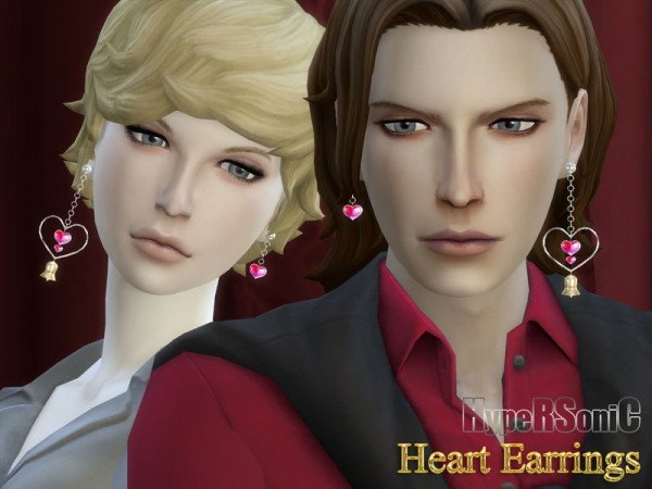  The Sims Resource: Heart Earrings by HypeRSoniC