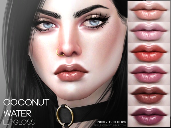  The Sims Resource: Coconut Water Lipgloss N109 by Pralinesims