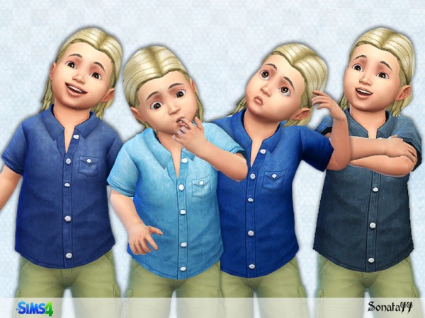  The Sims Resource: Jeans shirt for toddlers by Sonata77