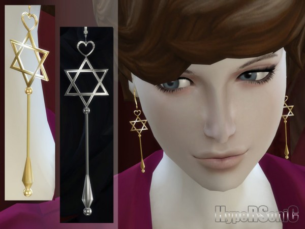  The Sims Resource: Magic Wand Earrings by HypeRSoniC