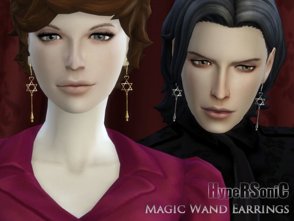  The Sims Resource: Magic Wand Earrings by HypeRSoniC