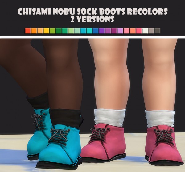  Simsworkshop: Chisami Nobu Sock Boots Recolored by maimouth