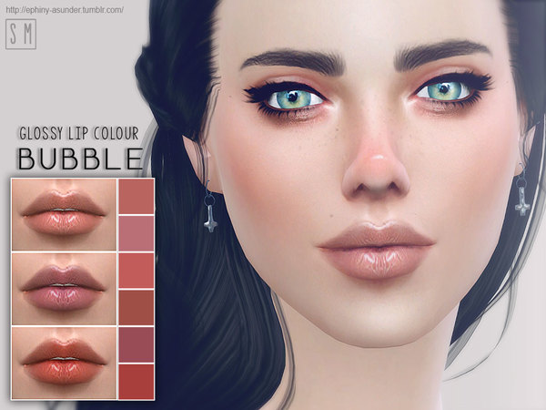  The Sims Resource: Bubble   Glossy Lip Colour by Screaming Mustard