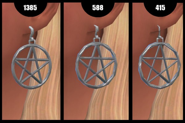  Mod The Sims: Pentagram earrings by cowplant simmer