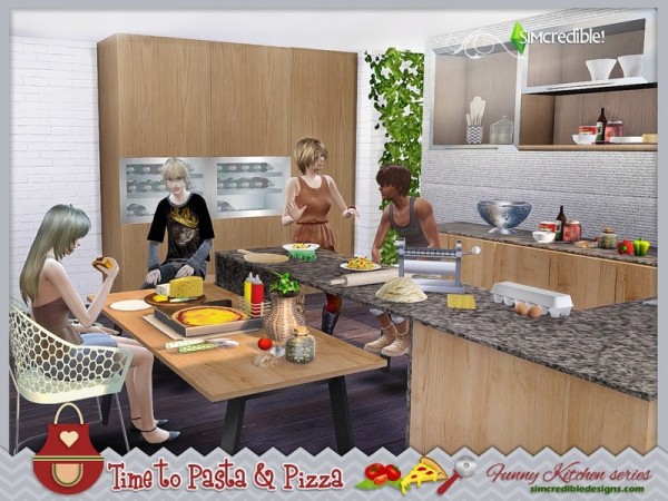  The Sims Resource: Funny kitchen series   Time to Pasta and Pizza by SIMcredible!