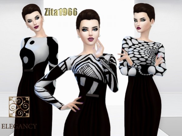  The Sims Resource: Elegancy   Vintage Glamour dress by ZitaRossouw