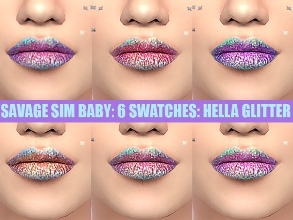  The Sims Resource: HELLA Glitter Lipstick by SavageSimBaby