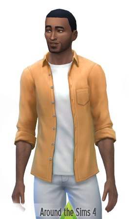  Around The Sims 4: Open Shirt rolled sleeves   Pastel