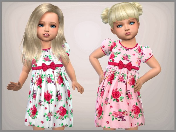  The Sims Resource: Toddler Floral Dress by SweetDreamsZzzzz