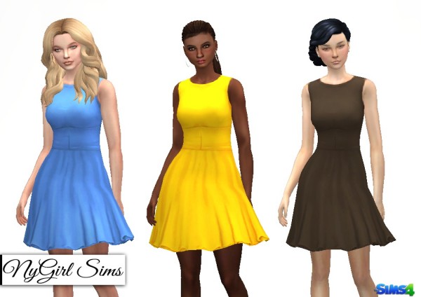  NY Girl Sims: Tea Length Flare Dress