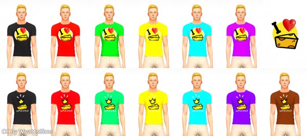  Simsworkshop: I Love Cheese T Shirts by WyattsSims
