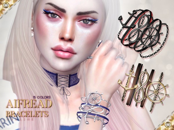  The Sims Resource: Aifread Bracelets by Pralinesims