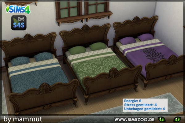  Blackys Sims 4 Zoo: Double bed goth by mammut