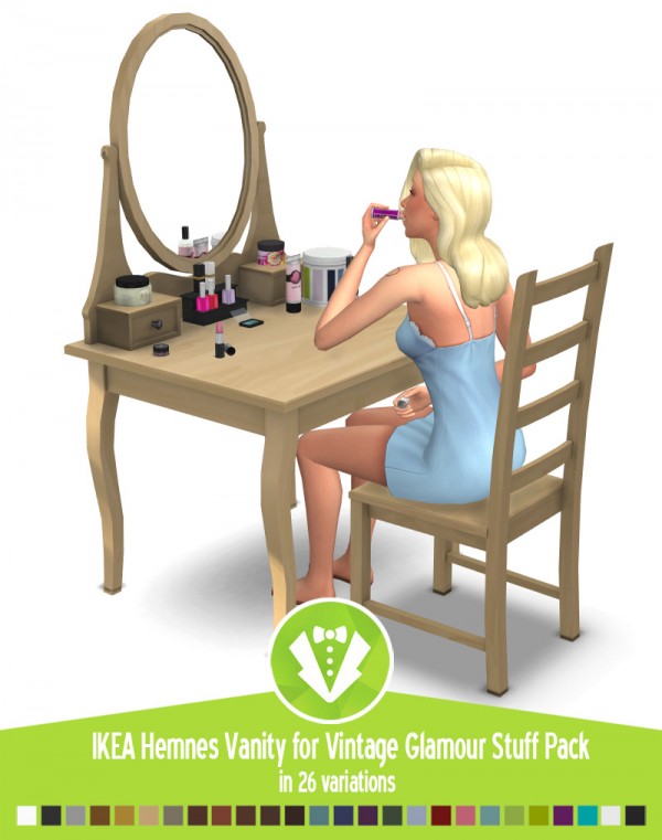  Around The Sims 4: KEA like Hemnes Vanity for Vintage Glamour Stuff Pack