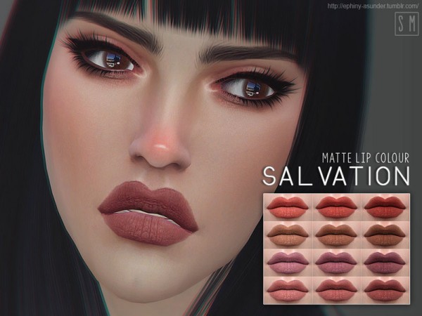  The Sims Resource: Salvation   Matte Lip Colour by Screaming Mustard