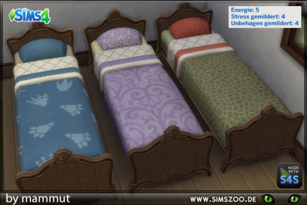  Blackys Sims 4 Zoo: Single bed goth byn mammut