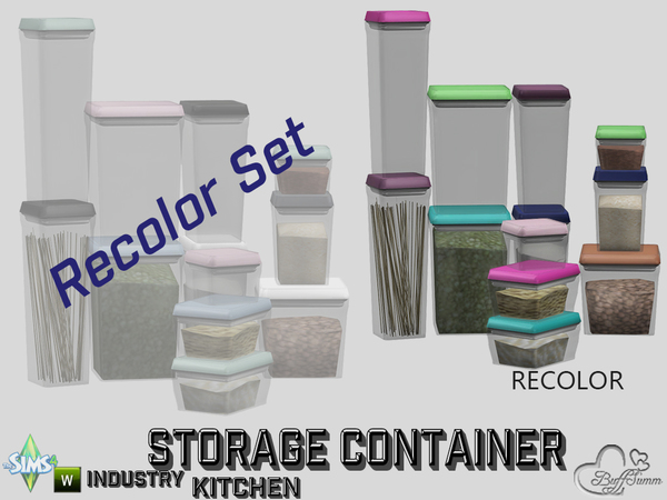  The Sims Resource: Kitchen Storage Container Recolors by BuffSumm