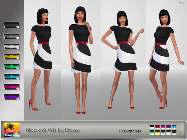 Elfdor: Black and White Dress