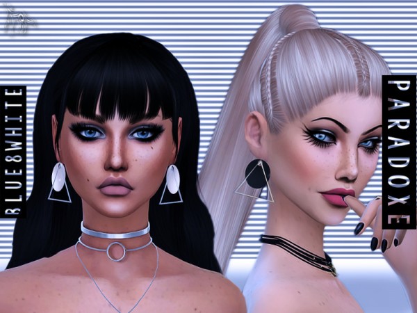  The Sims Resource: Paradoxe Earrings by Blue8white