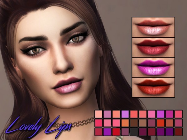  The Sims Resource: Lovely Lips Lipstick by Kitty.Meow