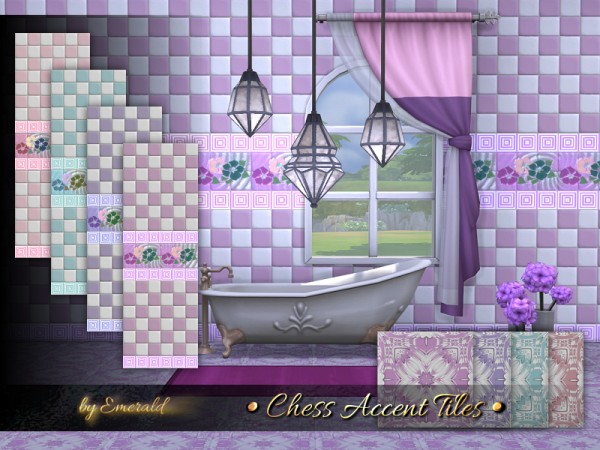  The Sims Resource: Chess Accent Tiles by emerald