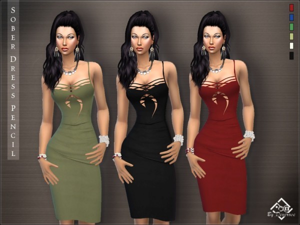  The Sims Resource: Sober Dress Pencil by Devirose
