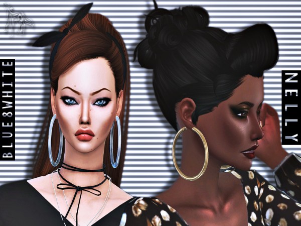  The Sims Resource: Nelly Big Hoops by Blue8white