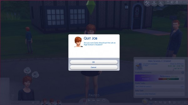 Mod The Sims: Child and Teen can Quit or Rejoin School by CardTaken