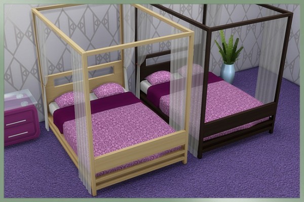  Blackys Sims 4 Zoo: Grand lit Valerie by cappu