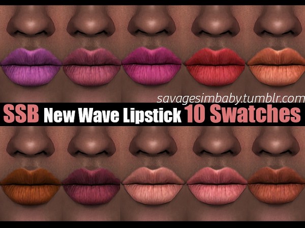  The Sims Resource: New Wave Lipstick by SavageSimBaby