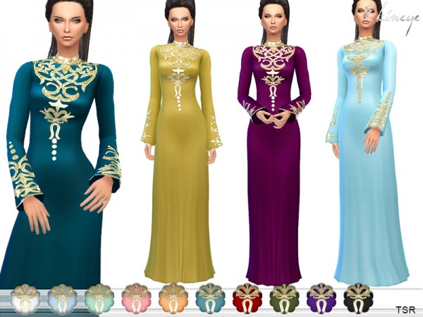 The Sims Resource: Embroidered Gown by ekinege • Sims 4 Downloads