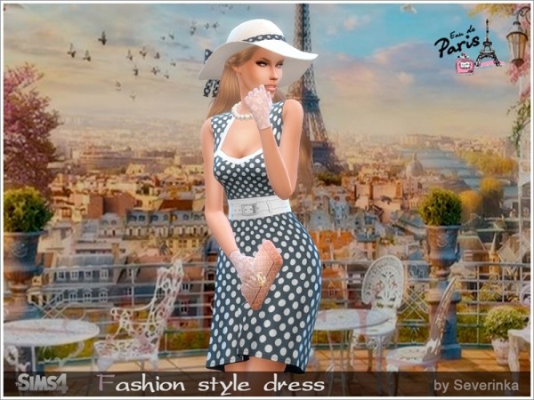  The Sims Resource: Fashion style   polka dot dress by Severinka
