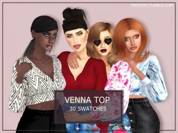  The Sims Resource: Venna Top by mxfsims