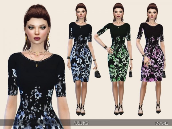  The Sims Resource: Fleurs dress by Paogae