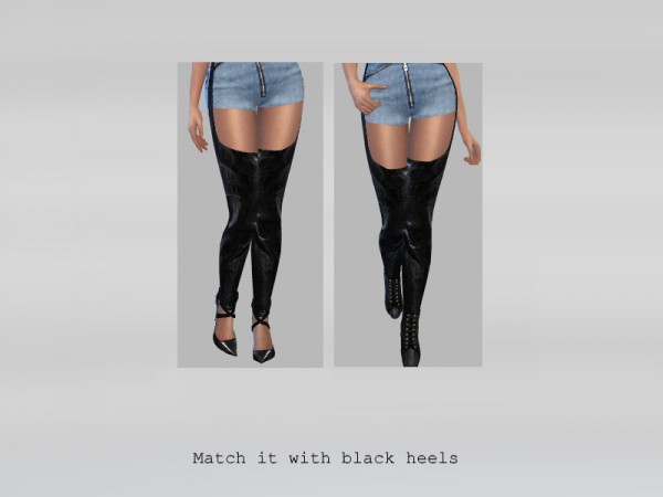  The Sims Resource: Outfit with leather chaps by Puresim