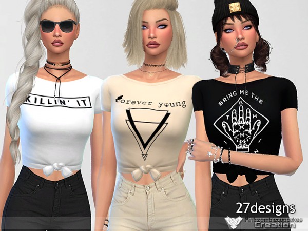  The Sims Resource: Everyday Cute Tops Collection 02 by Pinkzombiecupcakes