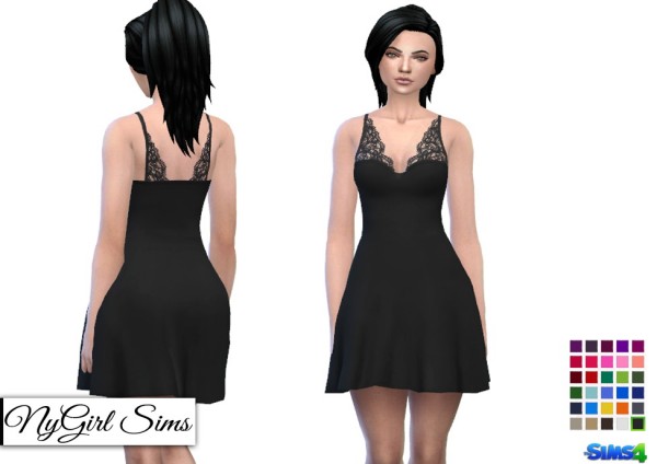  NY Girl Sims: Lace Accent Tank Dress