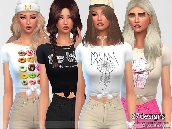  The Sims Resource: Everyday Cute Tops Collection 02 by Pinkzombiecupcakes