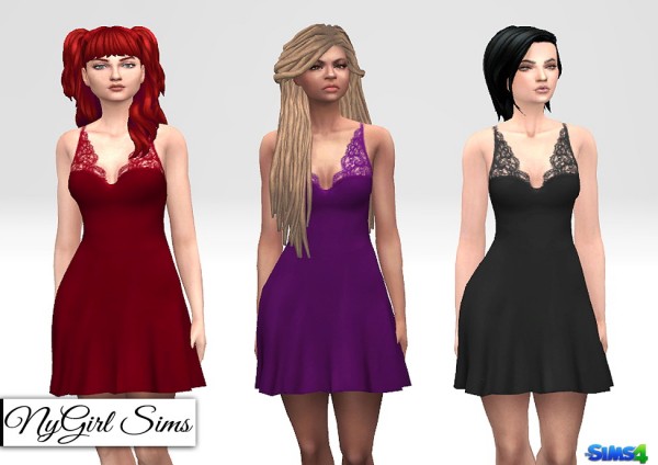  NY Girl Sims: Lace Accent Tank Dress