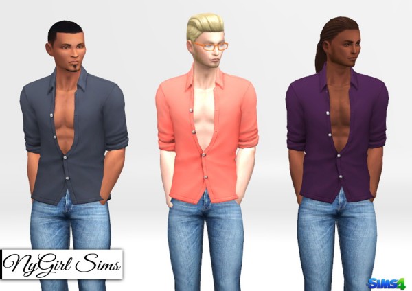  NY Girl Sims: Movie Hangout Unbuttoned Shirt