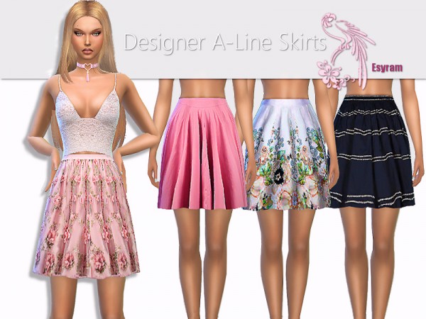  The Sims Resource: Designer A Line Skirts by EsyraM