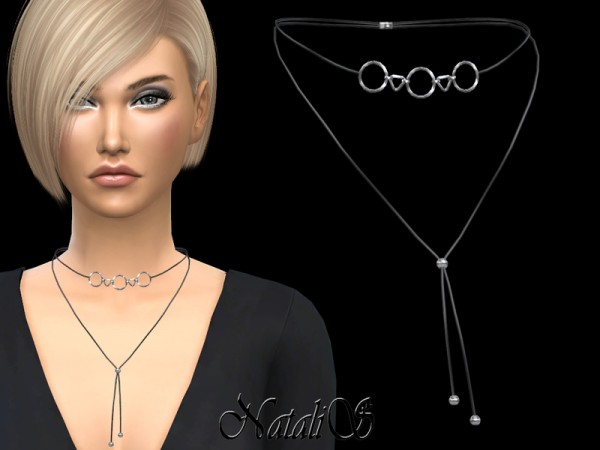  The Sims Resource: Choker with geometric pendants by NataliS