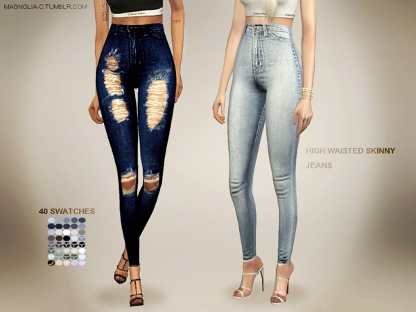  The Sims Resource: High Waisted Skinny Jeans by magnolia c