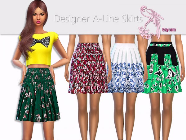  The Sims Resource: Designer A Line Skirts by EsyraM