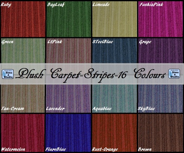  Mod The Sims: Plush Comfort Carpeting 16 Colours by wendy35pearly