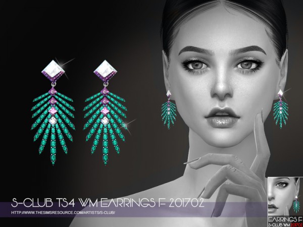  The Sims Resource: Earrings F 201702 by S Club