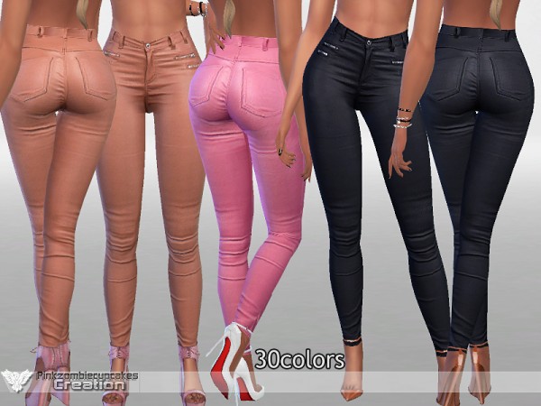  The Sims Resource: Nude Leather Jeans by Pinkzombiecupcakes