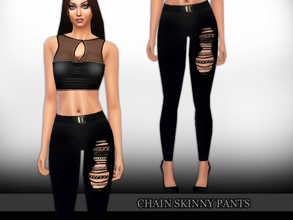  The Sims Resource: Chain Skinny Pants by Saliwa